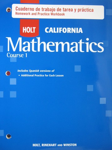 (image for) California Mathematics Course 1 Cuaderno de trabajo de (CA)(P)