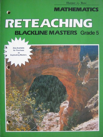 (image for) Harper & Row Mathematics 5 2nd Edition Reteaching BLM (P)