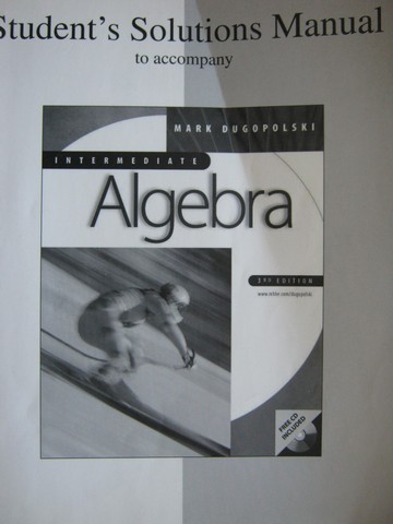 (image for) Intermediate Algebra 3rd Edition Student's Solutions Manual (P)