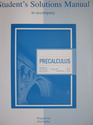 (image for) Precalculus 6th Edition Student's Solutions Manual (P) by Safier