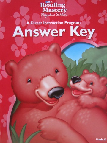 (image for) SRA Reading Mastery K Signature Edition Answer Key (P)