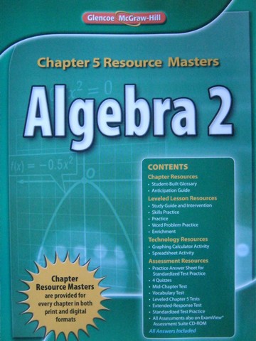 (image for) Algebra 2 Common Core Chapter 5 Resource Masters (P)