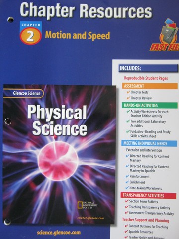 (image for) Glencoe Physical Science Chapter Resources 2 Motion & Speed (P)