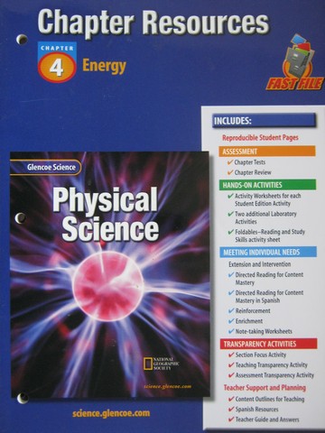 (image for) Glencoe Physical Science Chapter Resources 4 Energy (P)