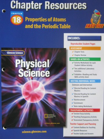 (image for) Glencoe Physical Science Chapter Resources 18 Properties (P)
