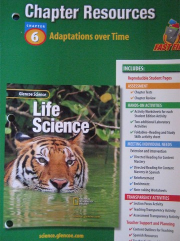 (image for) Glencoe Life Science Chapter Resources 6 Adaptations over (P)