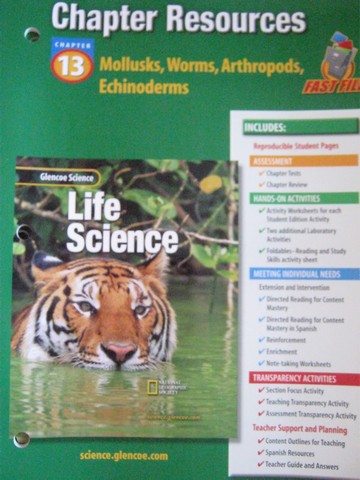 (image for) Glencoe Life Science Chapter Resources 13 Mollusks Worms (P)