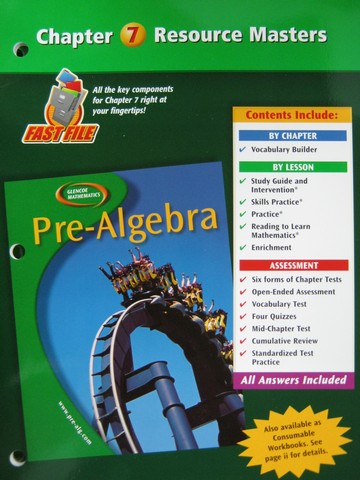 (image for) Glencoe Mathematics Pre-Algebra Chapter 7 Resource Masters (P)