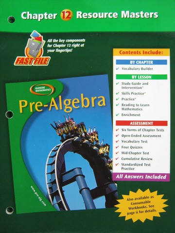 (image for) Glencoe Pre-Algebra Chapter 12 Resource Masters (P)