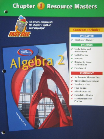 (image for) Glencoe Algebra 2 Chapter 1 Resource Masters (P)
