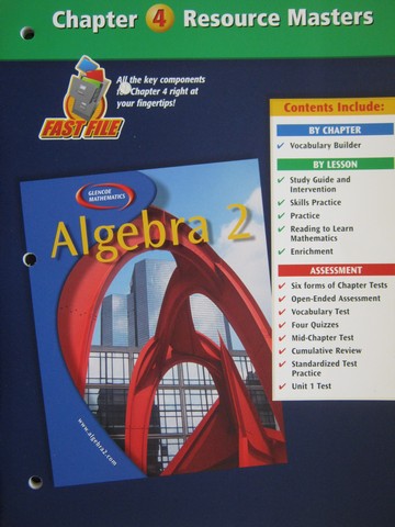 (image for) Glencoe Algebra 2 Chapter 4 Resource Masters (P)