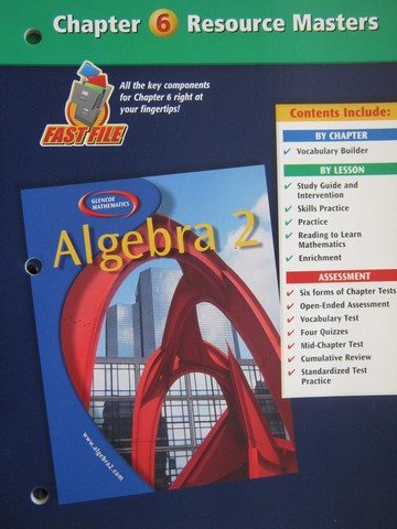 (image for) Glencoe Algebra 2 Chapter 6 Resource Masters (P)