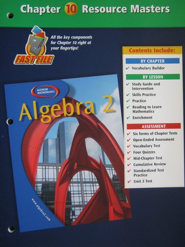 (image for) Glencoe Algebra 2 Chapter 10 Resource Masters (P)