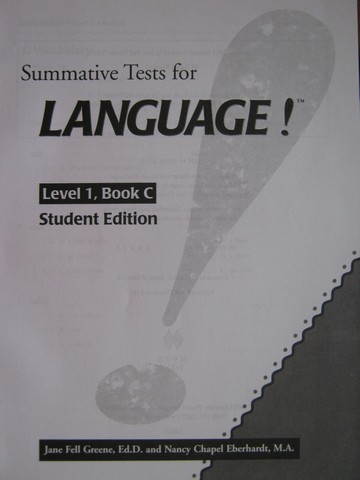 (image for) Language! 2nd Edition 1C Summative Test Student Edition (P) - Click Image to Close