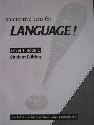 (image for) Language! 2nd Edition 1C Summative Test Student Edition (P)