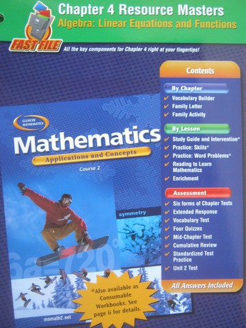 (image for) Mathematics Course 2 Chapter 4 Resource Masters (P)