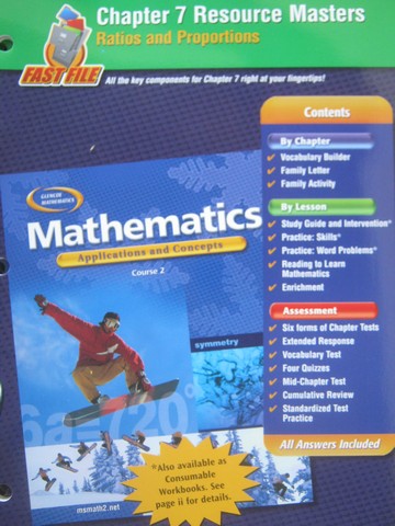 (image for) Mathematics Course 2 Chapter 7 Resource Masters (P)
