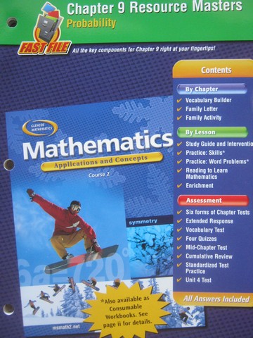 (image for) Mathematics Course 2 Chapter 9 Resource Masters (P)