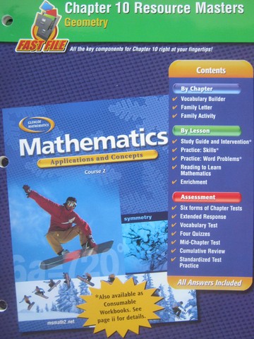 (image for) Mathematics Course 2 Chapter 10 Resource Masters (P)