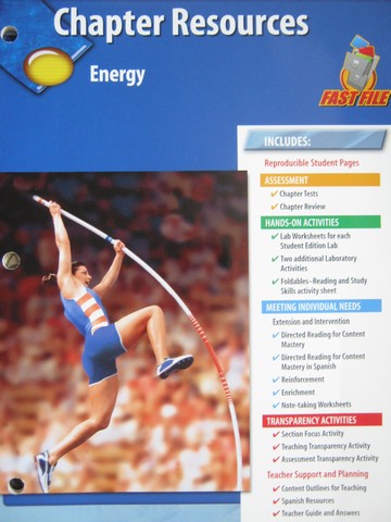 (image for) Glencoe Physical Science Chapter Resources Energy (P)