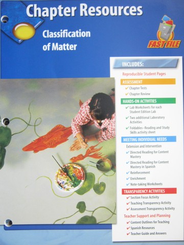 (image for) Glencoe Physical Science Chapter Resources Classification of (P)
