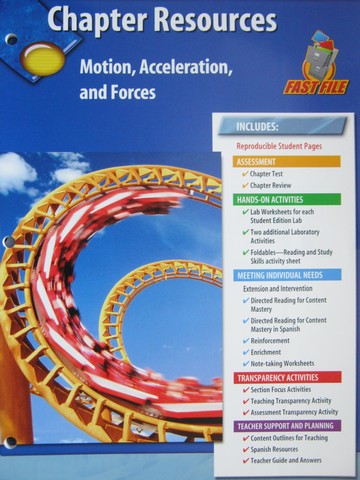 (image for) Glencoe Physical Science Chapter Resources Motion Accelera (P)