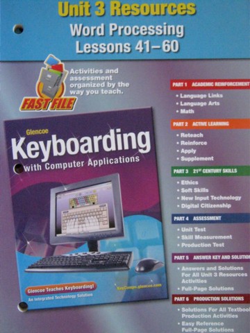 (image for) Keyboarding with Computer Applications Unit 3 Resources (P)