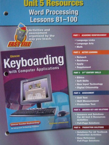 (image for) Keyboarding with Computer Applications Unit 5 Resources (P)