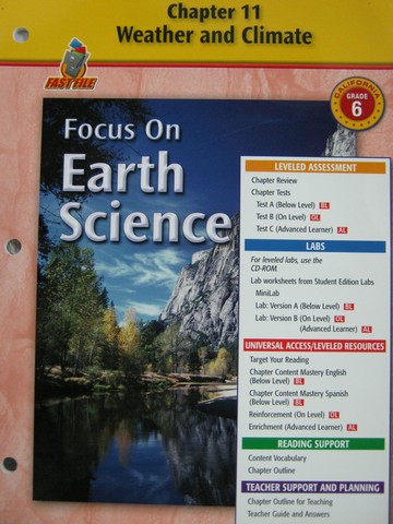 (image for) Focus on Earth Science Chapter Resources 11 (CA)(P)