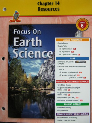 (image for) Focus on Earth Science Chapter Resources 14 (CA)(P)