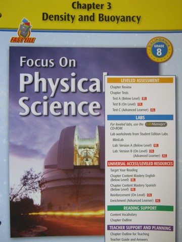 (image for) Focus on Physical Science Chapter Resources 3 (CA)(P)