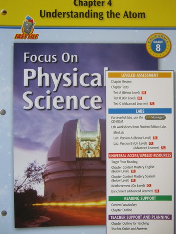 (image for) Focus on Physical Science Chapter Resources 4 (CA)(P)