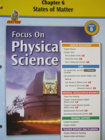 (image for) Focus on Physical Science Chapter Resources 6 (CA)(P)