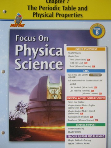 (image for) Focus on Physical Science Chapter Resources 7 (CA)(P)