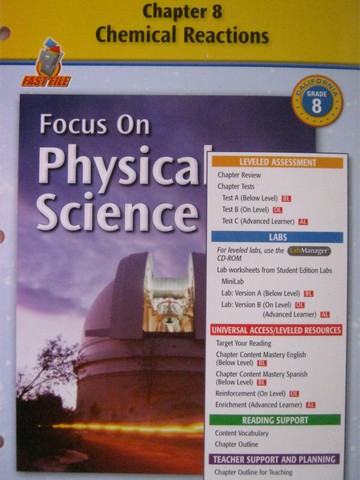 (image for) Focus on Physical Science Chapter Resources 8 (CA)(P)
