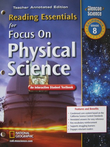 (image for) Focus on Physical Science Reading Essentials TAE (CA)(TE)(P)