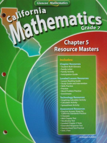 (image for) California Mathematics 7 Chapter 5 Resource Masters (CA)(P)