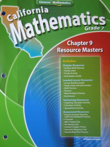 (image for) California Mathematics 7 Chapter 9 Resource Masters (CA)(P)