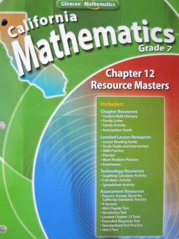 (image for) California Mathematics 7 Chapter 12 Resource Masters (CA)(P)
