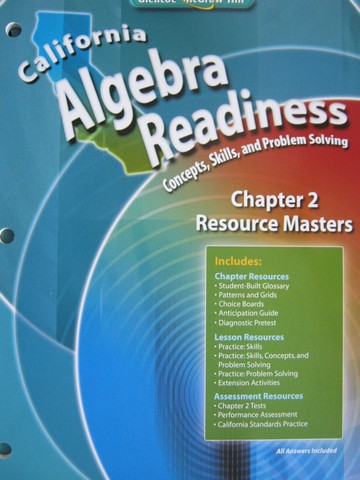 (image for) California Algebra Readiness Chapter 2 Resource Masters (CA)(P)