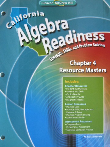 (image for) California Algebra Readiness Chapter 4 Resource Masters (CA)(P)