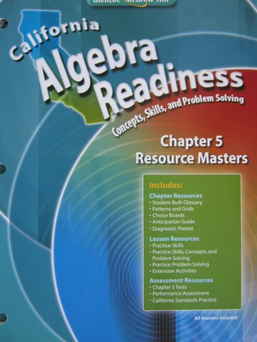 (image for) California Algebra Readiness Chapter 5 Resource Masters (CA)(P)