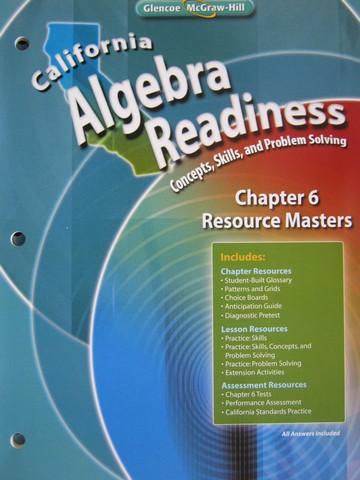 (image for) California Algebra Readiness Chapter 6 Resource Masters (CA)(P)