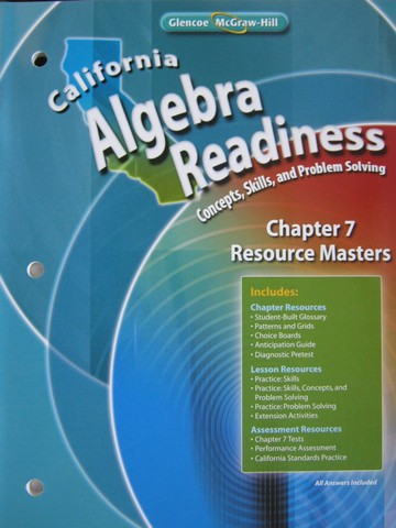 (image for) California Algebra Readiness Chapter 7 Resource Masters (CA)(P)