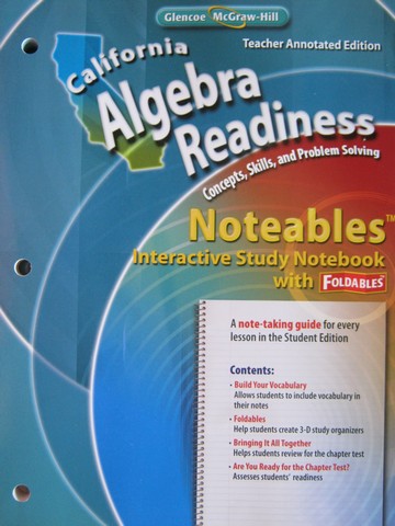 (image for) California Algebra Readiness Noteables TAE (CA)(TE)(P)
