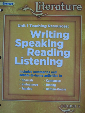 (image for) Glencoe Literature Course 5 Unit 1 Teaching Resources (TE)(P)
