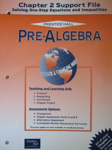 (image for) Pre-Algebra Tools for a Changing World Chapter 2 Support (P)