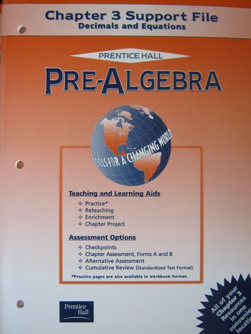 (image for) Pre-Algebra Tools for a Changing World Chapter 3 Support (P)