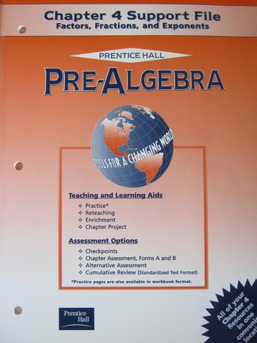 (image for) Pre-Algebra Tools for a Changing World Chapter 4 Support (P)