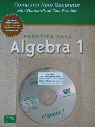 (image for) Algebra 1 Computer Item Generator with Standardized Test (P)